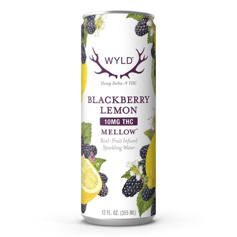 WYLD THC Sparkling Water 10 MG - Blackberry Lemon - 4 Pack