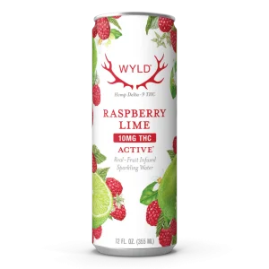 WYLD THC Sparkling Water 10 MG - Raspberry Lime - 4 Pack